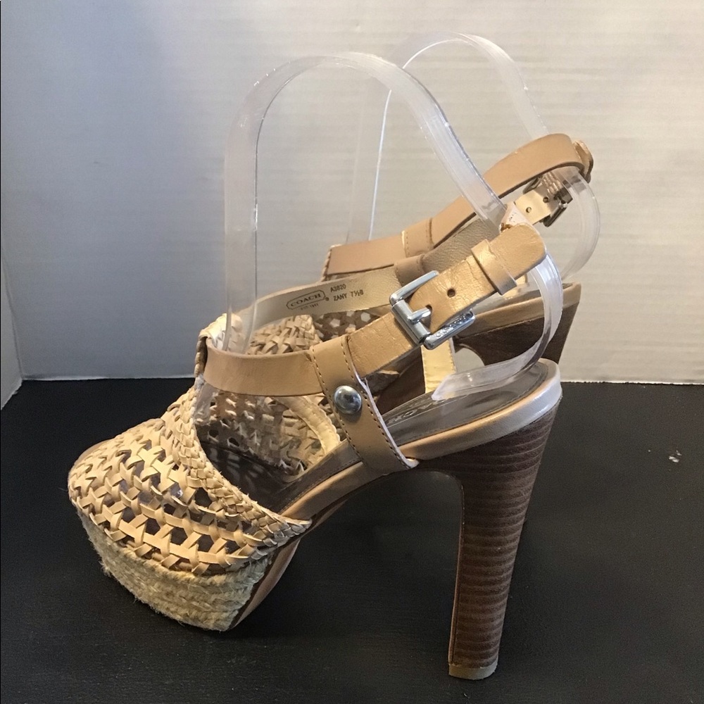 Coach Zany Woven Platform Sandal Shoes - Picture 8 of 13